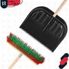A snow shovel and a broom are displayed on a white background. Produktbild-Vorschau