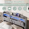UnboxG Čalouněná postel 140x200 cm s USB a Type-C, Náhled obrázku produktu 5