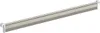A product shot of a long, thin, metallic bar with white end caps, isolated on a white background. Produktbild-Vorschau