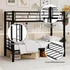 Etagenbett 90 x 190 cm Metallbett in Schwarz, mit Leiter Produktbild-Vorschau 2