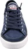 A close-up, front-facing view of a navy blue Dockers sneaker. Voir les images du produit