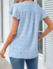 ASKSA Damen Sommer V-Ausschnitt Rüschen Bluse Chiffon Polka Produktbild-Vorschau 4