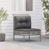 vidaXL Garten-Mittelsofa mit Kissen Grau Poly Rattan Produktbild-Vorschau 2