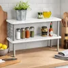 KESPER Dvoupatrová kuchyňská police bílá 55x20x38cm Náhled obrázku produktu 3