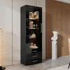 MODFU Hochglanz-Hochschrank ,Glasvitrine mit Produktbild-Vorschau 3