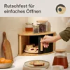 Praknu Brotkasten Ecke Holz mit Schiebetür – Platzsparende Produktbild-Vorschau 5
