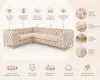 Ecksofa Moet L-Form beige 202x323 cm groß – Wohnlandschaft Produktbild-Vorschau 4
