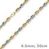 6-5mm-Halskette-aus-585-Gold-gelb-weiß-bicolor-50cm Produktbild-Vorschau