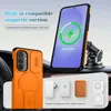 A phone case and phone are displayed with accessories, suggesting magnetic compatibility. Produktbild-Vorschau