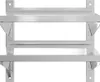 A product shot of a silver stainless steel wall shelf with two tiers, mounted on a white background. Anteprima dell’immagine prodotto