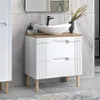 Zestaw Łazienkowy 80 Cm Biały Z Umywalką Nablatową I Blatem Podgląd zdjęcia produktu 6