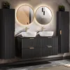 Badmöbel Set mit 121cm Waschtisch ADELAIDE-56-BLACK in matt Produktbild-Vorschau 1