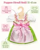 Dirndl Heidi, rok van 35 tot 45 cm, groene kleur met roze Productafbeelding-voorbeeld 5