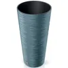 A tall, textured blue planter pot shown against a white background. Produktbild-Vorschau