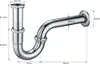 A diagram of a sink siphon with dimensions indicated. Produktbild-Vorschau