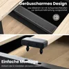A split image showing details of a bed frame, focusing on its quiet design and easy assembly. Anteprima dell’immagine prodotto