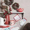 Clayre & Eef Ofenhandschuh 18x30 cm Weiß Rot Baumwolle Produktbild-Vorschau 4