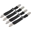 Four black elastic straps with silver clips, arranged diagonally on a white background. Produktbild-Vorschau