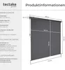 Product information and dimensions for a retractable awning. Náhled obrázku produktu