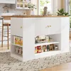 A modern kitchen island with storage shelves and a countertop, set in a well-lit kitchen. Náhled obrázku produktu