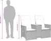 vidaXL Gartensofa 2-Sitzer Verstellbar mit Tisch Schwarz Produktbild-Vorschau 8