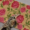 Relaxdays Fußmatte Kokos, Rosen-Motiv, Fußabtreter 40x60 Produktbild-Vorschau 3