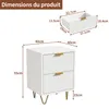 Nachtschrank 2er set, Beistelltisch weiss mit 2 Produktbild-Vorschau 7