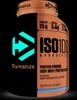 A product shot of a Dymatize ISO 100 Hydrolyzed whey protein powder container. Produktbild-Vorschau
