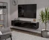 Schwarz TV Lowboard 180 cm Hängeschrank für Wohnwand Produktbild-Vorschau 1