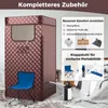 A portable steam sauna tent with accessories and a folding chair. Náhľad obrázku produktu