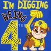 Spreadshirt Paw Patrol Rubble 4. Geburtstag Kinder T-Shirt, Produktbild-Vorschau 2