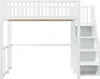 OKWISH Lit Mezzanine 140x200 Bois avec Escalier de Voir les images du produit 5