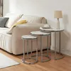Set de 3 tables 'Bornholm' en marbre, blanc Voir les images du produit 4