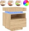 vidaXL Nachttisch mit LED-Leuchten Sonoma-Eiche 40x39x48,5 Produktbild-Vorschau 2