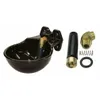 A black drinking bowl with brass fittings and separate parts of the valve mechanism are displayed on a white background. Anteprima dell’immagine prodotto