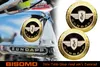 2x Zündapp Emblem, Tankemblem, Ø 65mm, Gold & Schwarz mit Produktbild-Vorschau 1