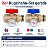 Kugelhahn Set 2er Messing DN25 1 Zoll Thermometer 0-80°C Produktbild-Vorschau 3