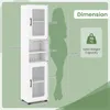 Mobile da bagno COSTWAY, mobile alto con 2 ante in vetro Anteprima dell’immagine prodotto 3