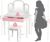 Kinder Schminktisch mit Hocker und abnehmbarem Spiegel, Produktbild-Vorschau 6