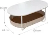 Relaxdays Couchtisch, mit Stoffkorb, oval, Beistelltisch Produktbild-Vorschau 4