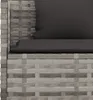 vidaXL 2-tlg. Garten-Essgruppe mit Kissen Grau Poly Rattan Produktbild-Vorschau 5
