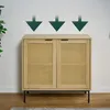 Komoda Relaxdays, 2 drzwi z rattanu, metalowe nóżki, wys. x Podgląd zdjęcia produktu 5