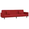 Schlafsofa 2-Sitzer mit 2 Kissen Weinrot Samt Produktbild-Vorschau 1