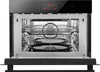 An open built-in oven with microwave function, showing the interior racks and digital display. Produktbild-Vorschau