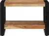 A product shot of a wooden coffee table with black metal legs, presented against a white background. Náhled obrázku produktu