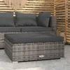 vidaXL Garten-Fußhocker mit Kissen Grau 70x70x30 cm Poly Produktbild-Vorschau 2