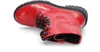 A red patent leather boot is shown from a top-down perspective against a white background. Produktbild-Vorschau
