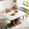 A dining table set in a well-lit dining room with a large window and cabinets in the background. Anteprima dell’immagine prodotto