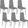 Six gray dining chairs are arranged in two rows of three against a white background. Náhled obrázku produktu