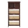 Rebecca Mobili Commode 5 tiroirs en bois et osier Voir les images du produit 7